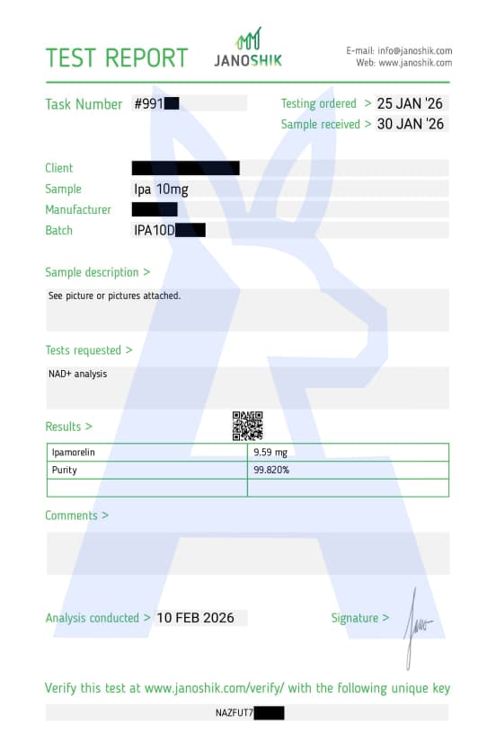 Ipa 10mg certificate of analysis preview